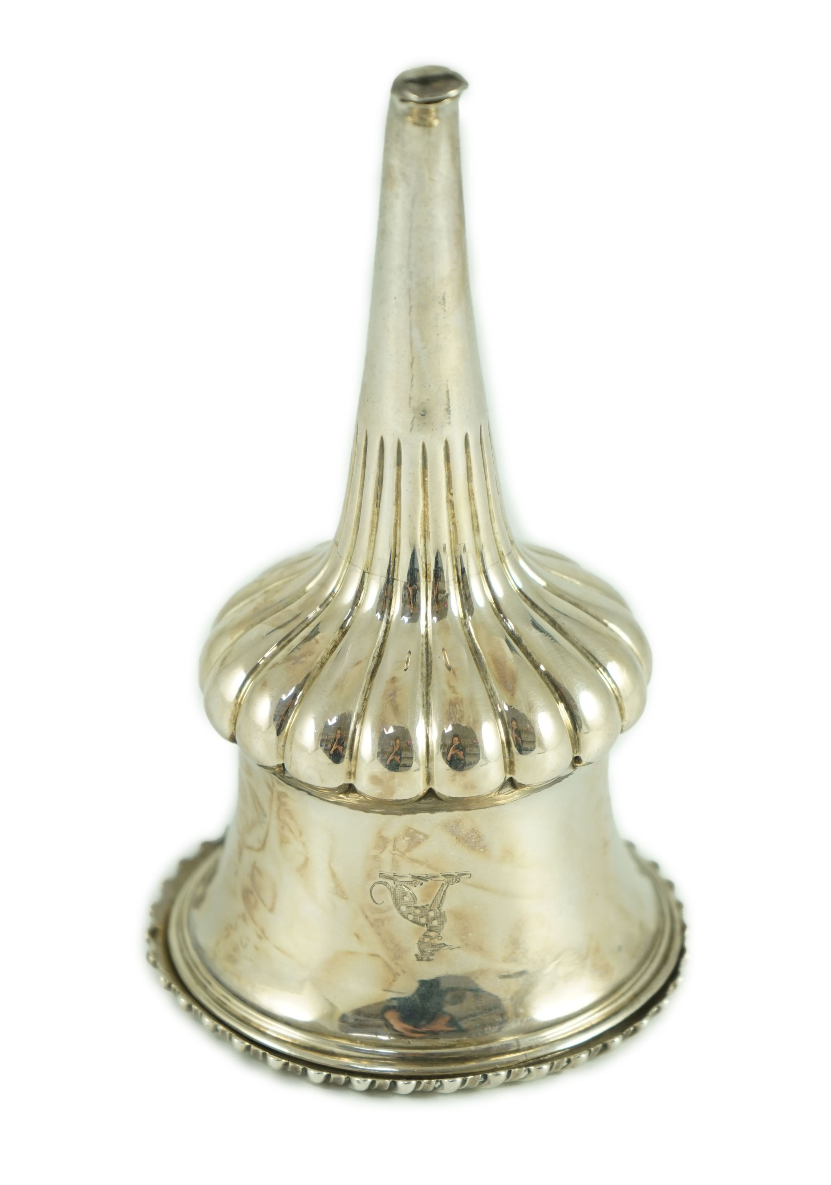A late George IV silver wine funnel by Charles Fox II